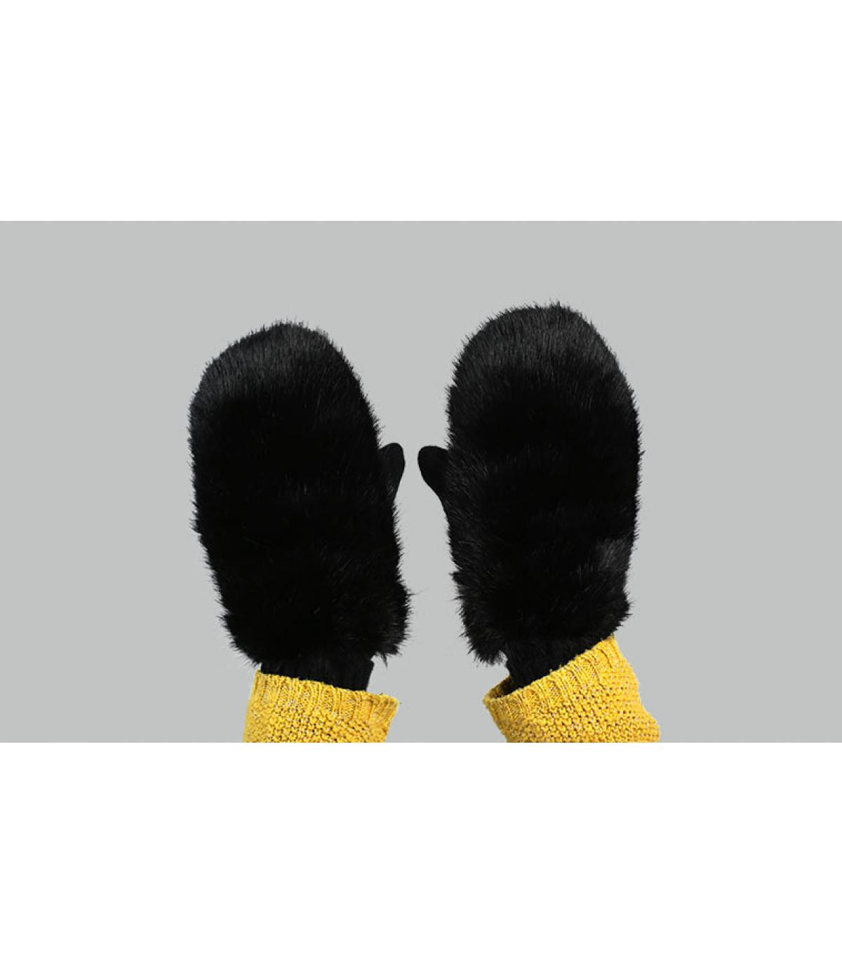 Black fur mittens Barts Dorothy Mitts black Black fur mittens Barts Dorothy Mitts black